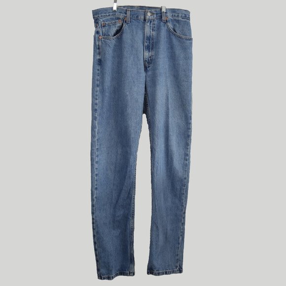 Levis 505 Denim Jeans Vintage 2000 Y2K Blue Medium Wash Cotton High Rise - Picture 3 of 16